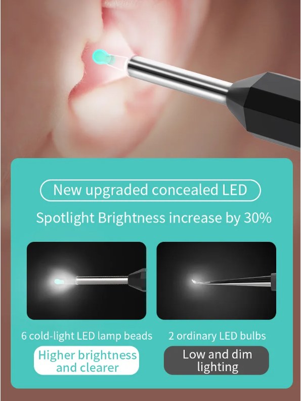 Image de Nettoyeur d'oreille intelligent sans fil avec caméra otoscope endoscope - Unbranded