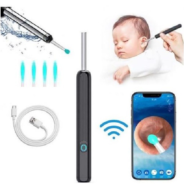 Image de Nettoyeur d'oreille intelligent sans fil avec caméra otoscope endoscope - Unbranded