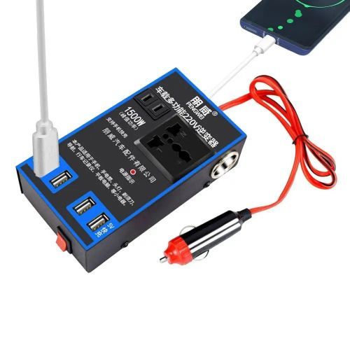Onduleur de voiture 1500W 12V 24V à 220V ,4 ports avec prise, charge rapide,adaptateur USB