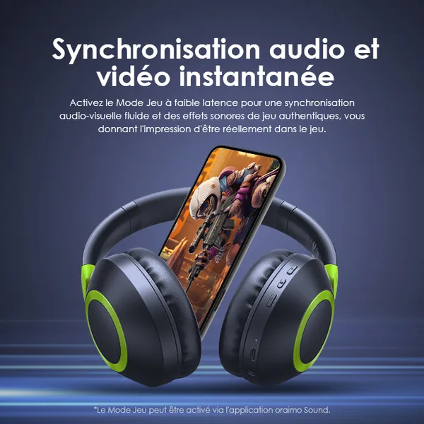 oraimo BoomPop2S Casque supra-auriculaires sans fil ENC