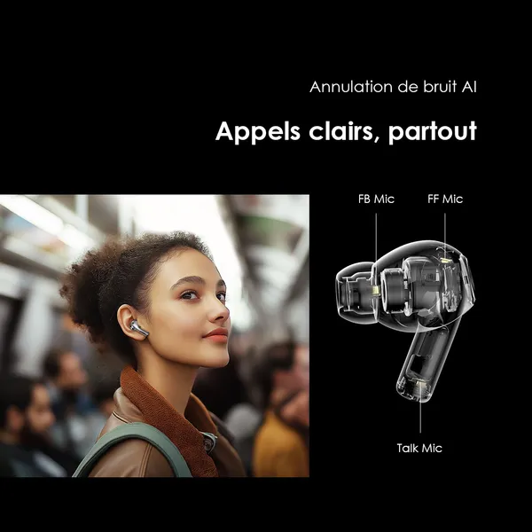 oraimo SpaceBuds Pro ANC hybride adaptatif Véritables écouteurs sans fil