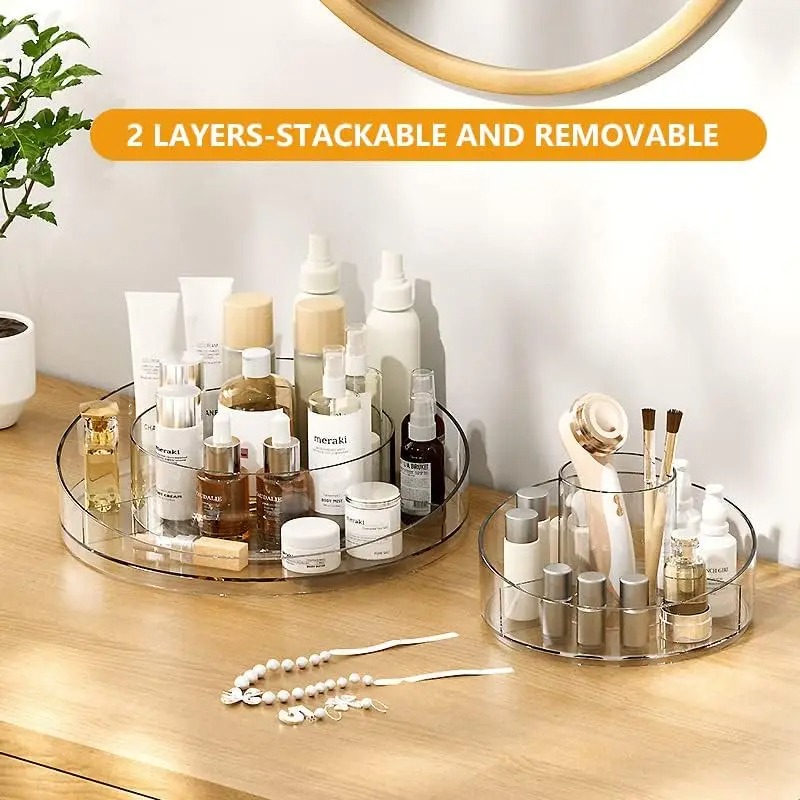 Image de Organisateur de maquillage et parfums – Rangement transparent à double étage - Unbranded