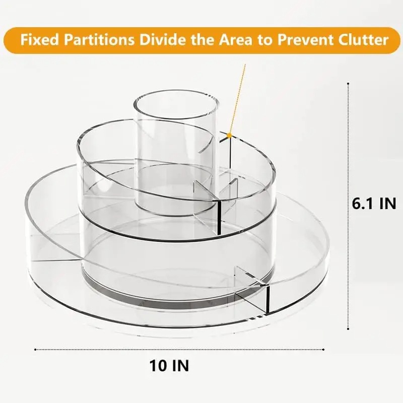 Image de Organisateur de maquillage et parfums – Rangement transparent à double étage - Unbranded