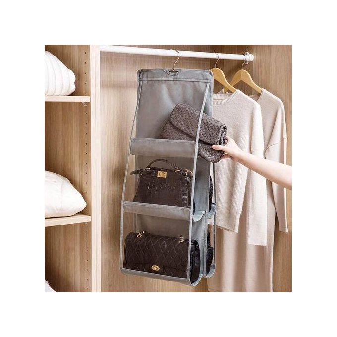 Image de Organisateur de Sacs Transparent Rotatif - 6 Poches Étanches - Unbranded