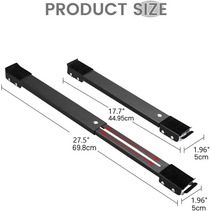Image de Pack 2 Glissières Réglables pour Déplacement de Meubles Lourds jusqu'à 227 kg - Unbranded