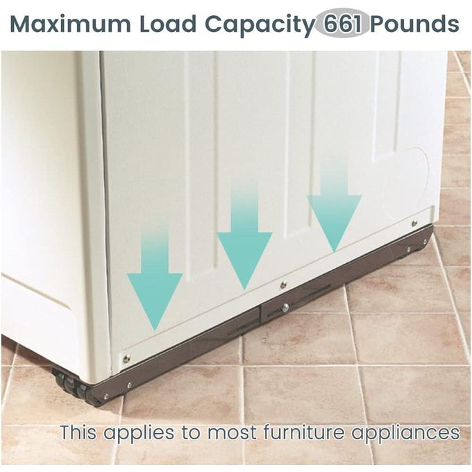 Image de Pack 2 Glissières Réglables pour Déplacement de Meubles Lourds jusqu'à 227 kg - Unbranded