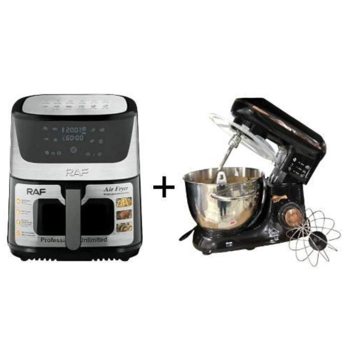 Pack AIR FRYER 10 L 1700 W et robot pétrin 1300 W 6 VITESSES