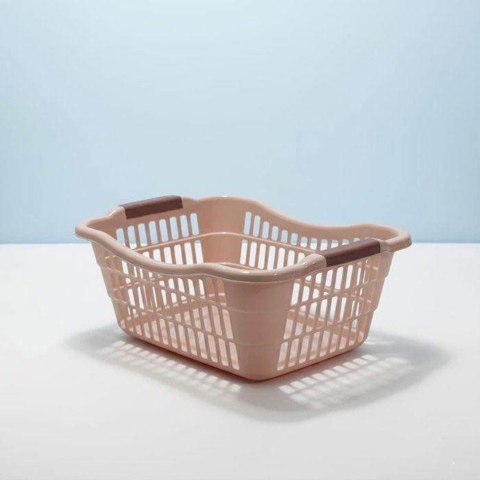 Panier à linge rectangulaire couleur aléatoires rose ou beige-50/36/21