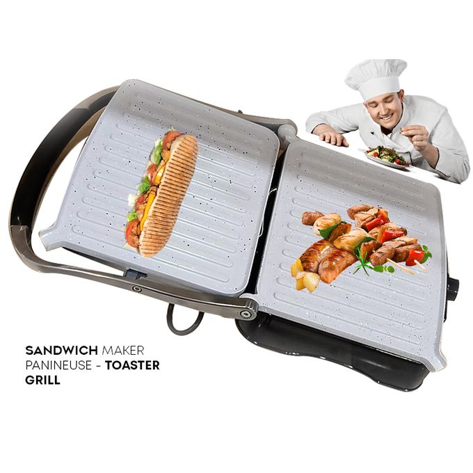 Image de Panini Grill Turbo Granit 2200 W Antiadhésive Barbecue sans Huile ni Beurre - Unbranded