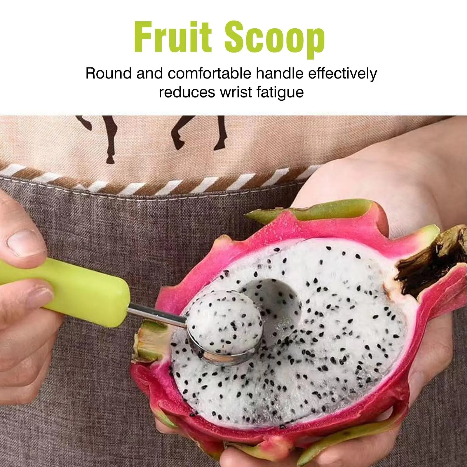 Image de Pelle à fruits 3 en 1 - Cuillère à boules de fruits, découpe et sculpture - Unbranded