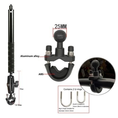 Image de Perche à selfie pour Insta 360 et Gopro invisible pour moto et vélo - Unbranded