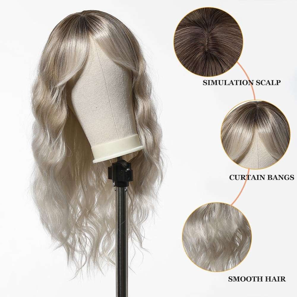 Perruque Cheveux synthétique lisse - Gris