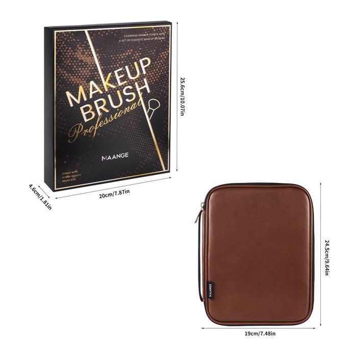 Image de Pinceaux de maquillage - MAANGE - 20 pièces - Sac inclus - Matériau synthétique - Convient à tous types de peau - Unbranded