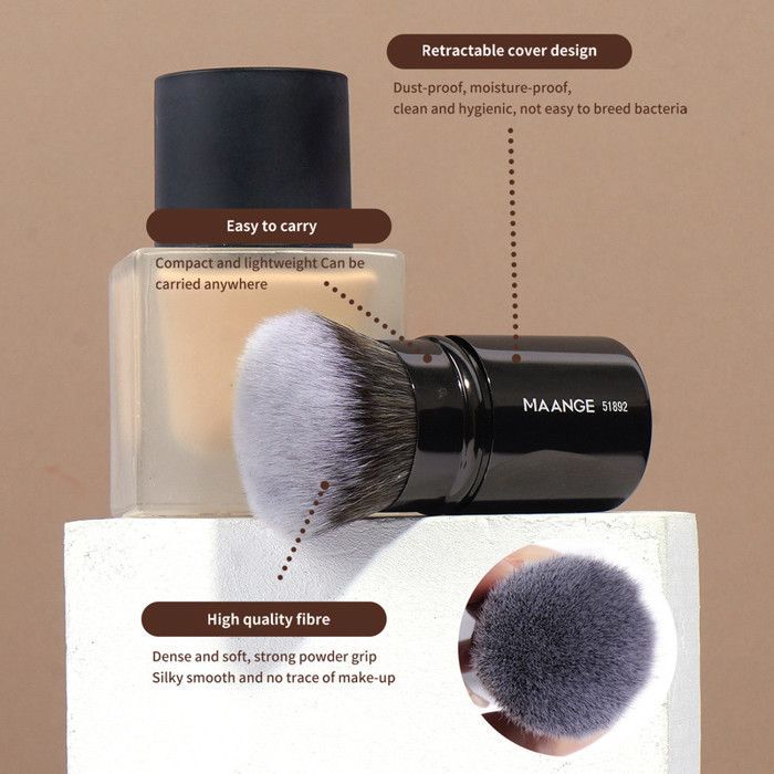 Image de Pinceaux de maquillage - MAANGE - 20 pièces - 2 éponges - Couleur marron - Pour tous types de peau - Unbranded