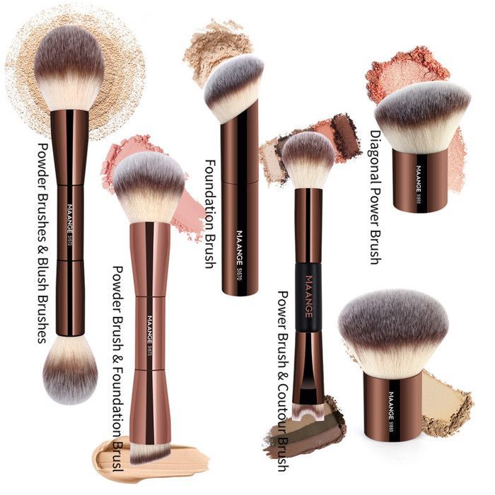 Image de Pinceaux de maquillage - MAANGE - MAG52030 - 6 pièces - Doux et moelleux - Poignée en aluminium - Unbranded