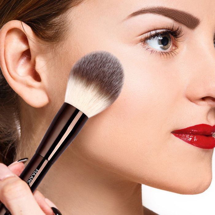 Image de Pinceaux de maquillage - MAANGE - MAG51978 - 4 pièces - Poils en nylon - Couleur café et or - Unbranded