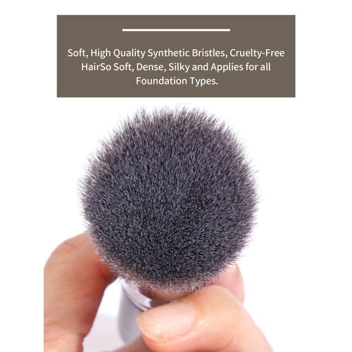 Image de Pinceaux de maquillage - Maange - Set de 2 - Poignée en bois - Fibres synthétiques - Doux et dense - Unbranded