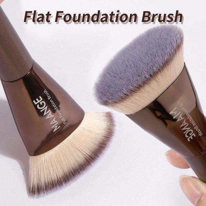 Image de Pinceaux de maquillage - MAANGE - MAG52440K - 10 pièces - Poils en nylon - Couleur café - Unbranded