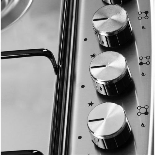 Plaque de Cuisson Kenz 4 Feux – Gaz + Électrique – 60 cm – Inox