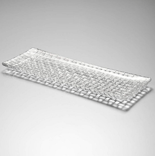 Image de PLAT SIMPLE EN CRSITAL 42CM/17CM Assiette à gâteau vintage / assiette à gâteau rectangulaire, cristal , noble - Unbranded