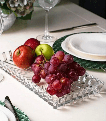 Image de PLAT SIMPLE LOSANGE EN CRISATAL 35/18 CM PLAT SIMPLE LOSANGE EN CRISATAL 35/18 CM - Unbranded