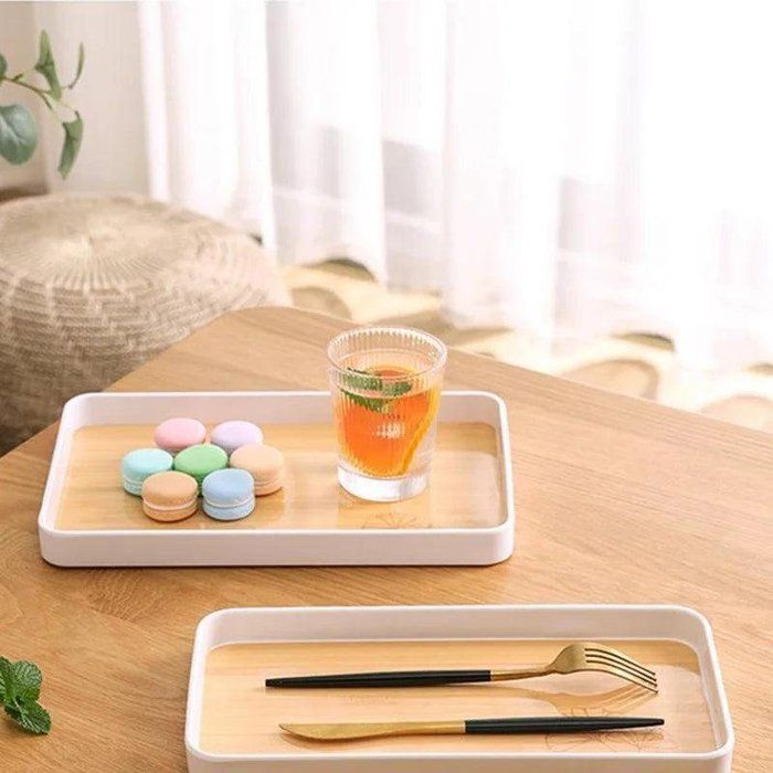 Image de Plateau Rectangulaire - MARQUE Inconnue - 35cm x 23cm - Incassable - Empilable - Multifonctionnel - Unbranded