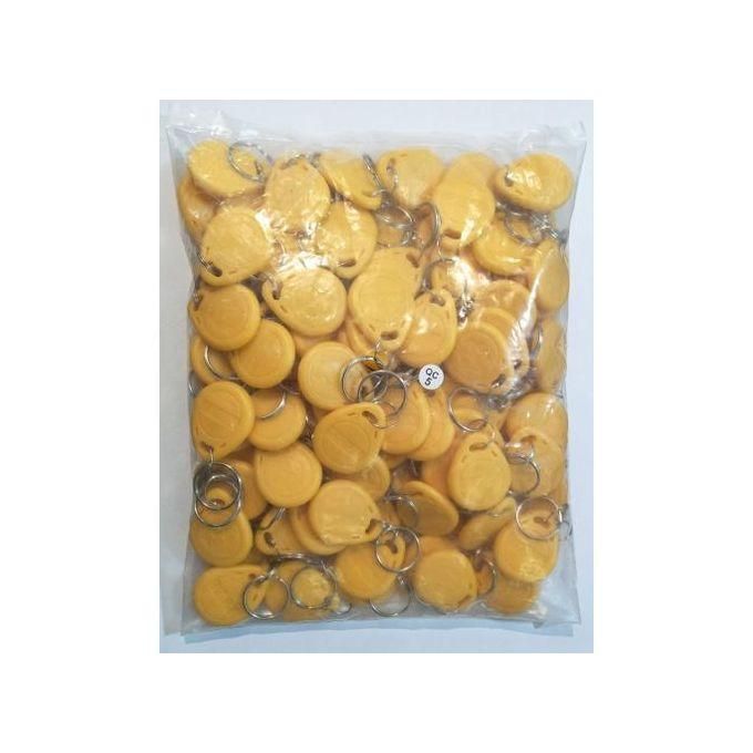 Image de Porte-clés d'accès sans contact RFID 125KHz (100 pièces jaune) - RFID TAG - Unbranded