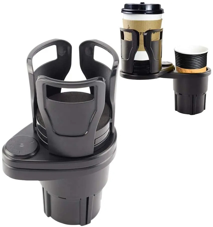 Image de Porte-gobelet de voiture 2 en 1 tasses Fibre de carbone noir Car cup Holder - Unbranded
