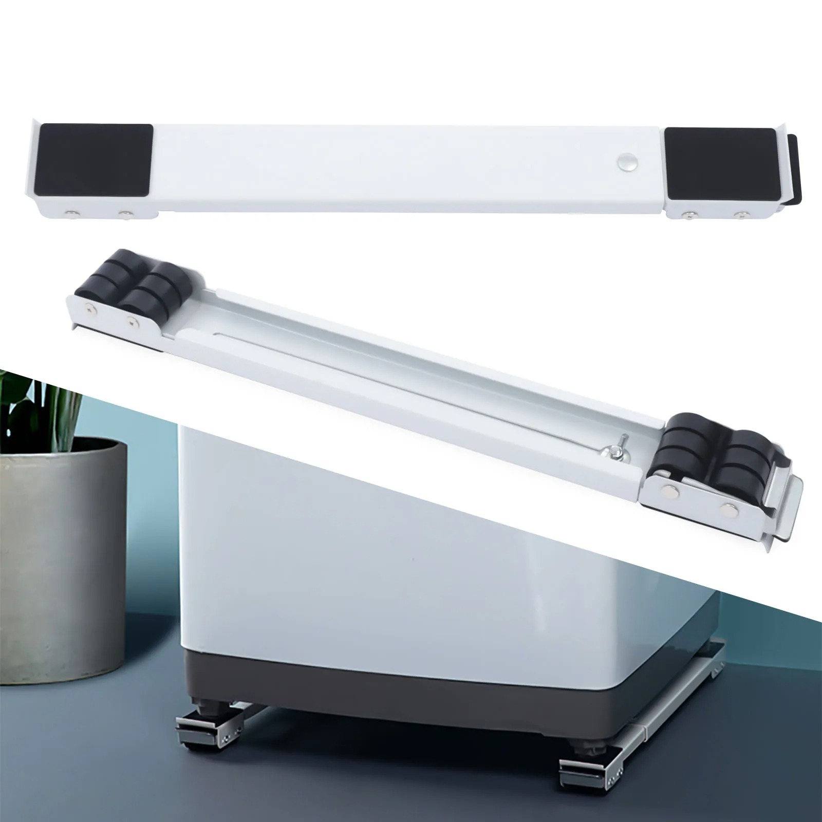 Image de Porte-lave-linge et réfrigérateur avec roues – Support mobile pour appareils lourds - Unbranded