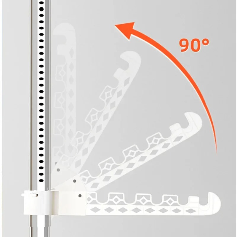 Image de Porte-Manteau Portable Réglable avec Crochets Rotatifs - Intérieur/Extérieur - Unbranded