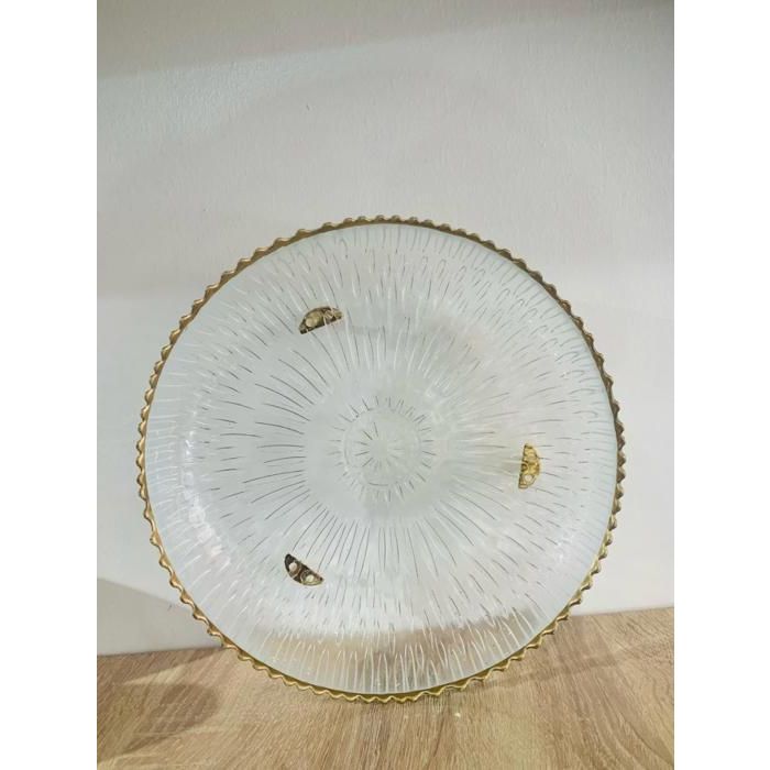 Image de Présentoir à gâteau - 25 cm - Verre trompé - Assortiment de couleurs - Matériau : bambou - Unbranded