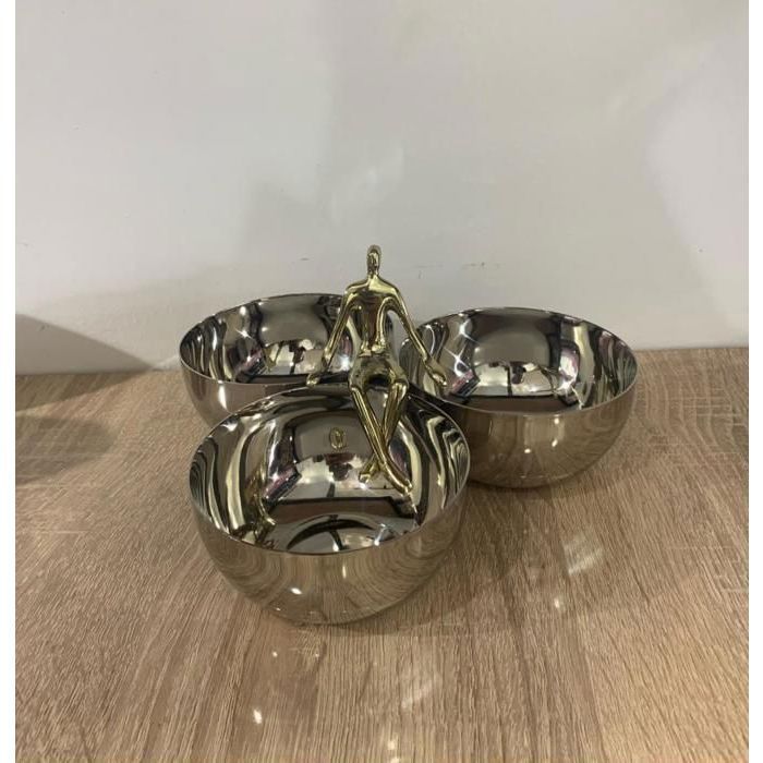 Image de Présentoir décoratif - Luxe - Inox 18 crt - 3 compartiments - Accessoires de cuisine - Unbranded