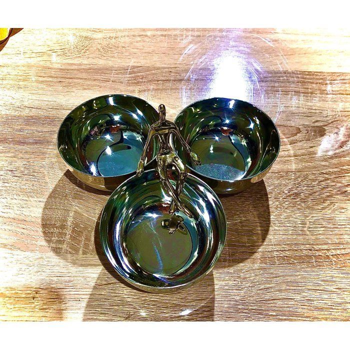 Image de Présentoir décoratif - Luxe - Inox 18 crt - 3 compartiments - Accessoires de cuisine - Unbranded