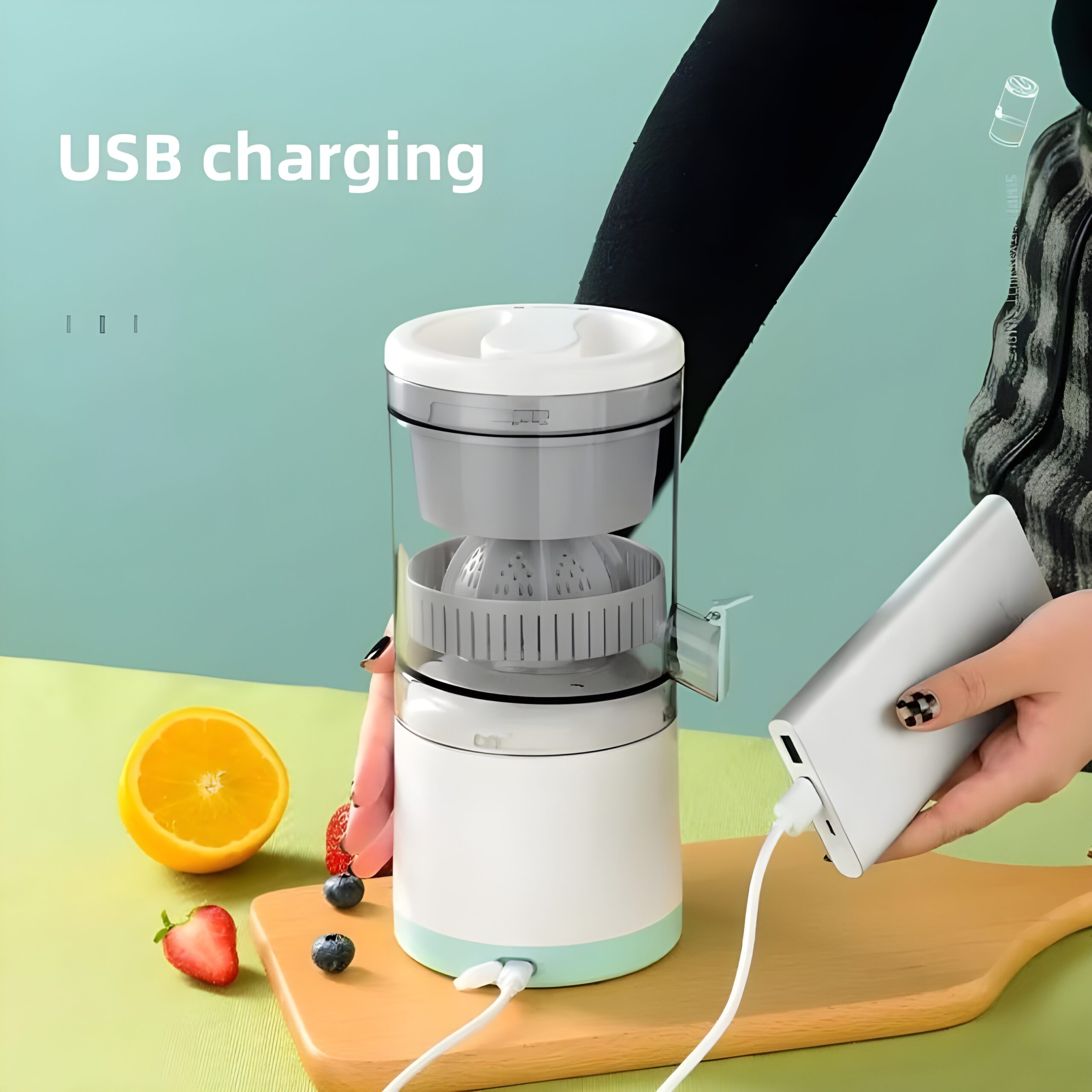 Image de Presse-Agrumes Portable : DEZARO Presse Fruits électrique sans fil USB - Unbranded
