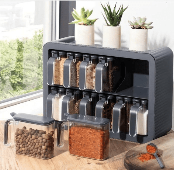 Image de Rangement 12 pièces autocollants avec couvercles et cuillères - Unbranded