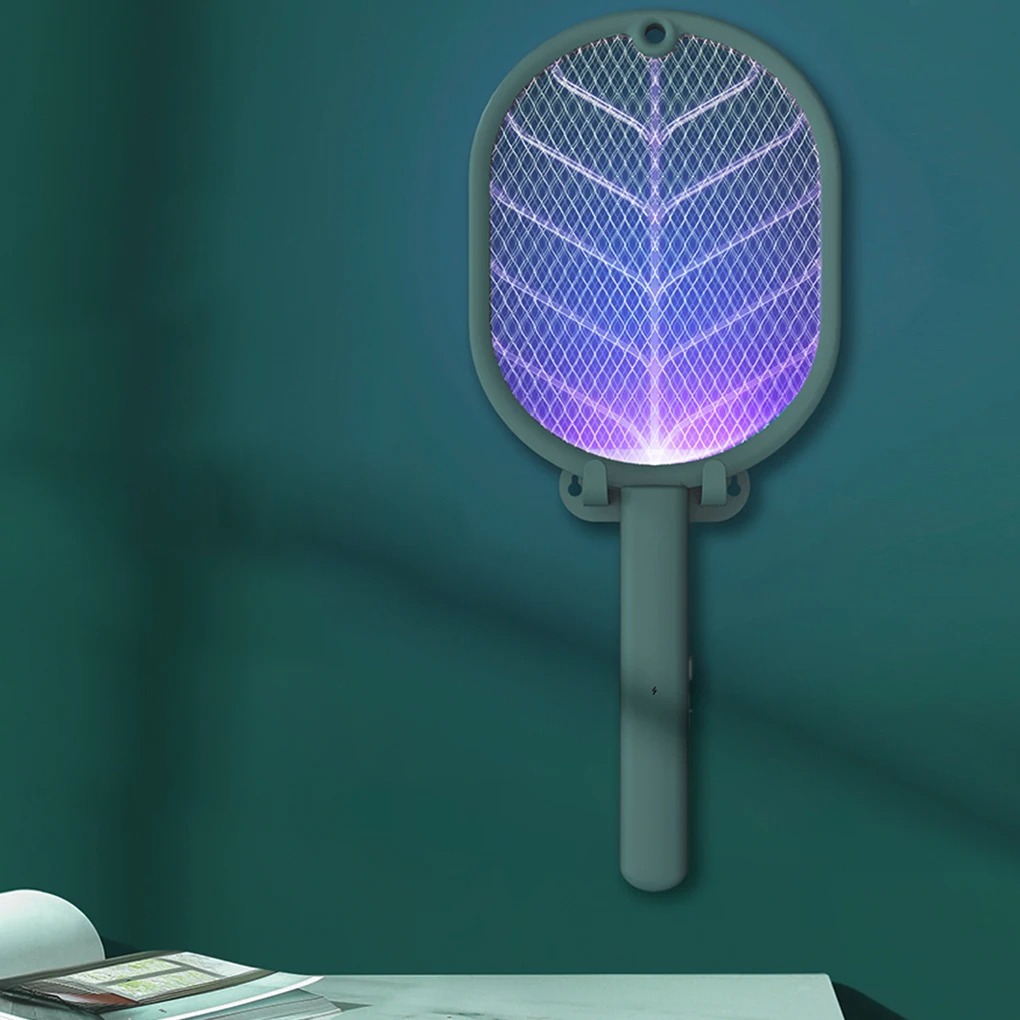 Raquette à moustiques électrique 2 en 1 pour l'extérieur et l'intérieur