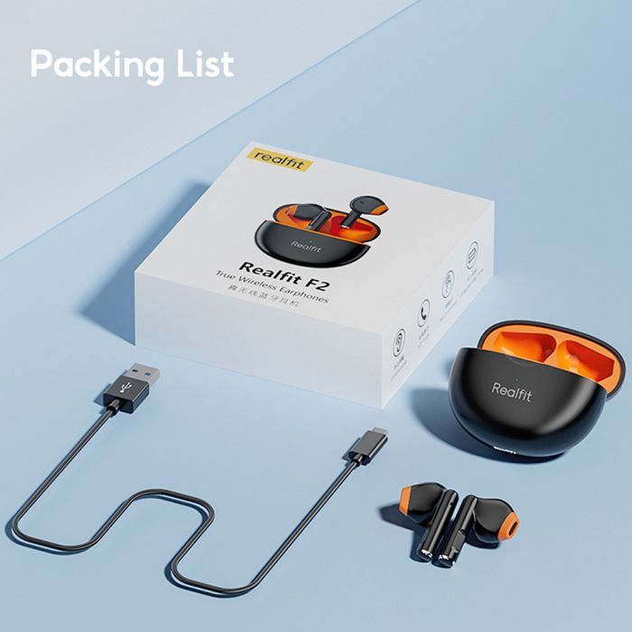 Image de Realfit F2 Bluetooth écouteur excellente qualité HIFI TWS sans fil couleur Noir - Unbranded