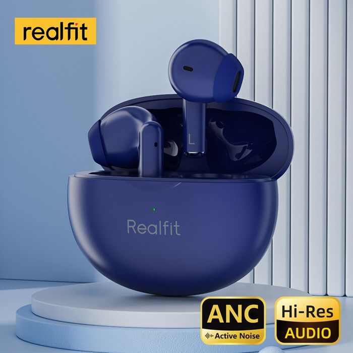 Image de Realfit F2 Pro ANC suppression Active du bruit Bluetooth couleur Bleu - Unbranded
