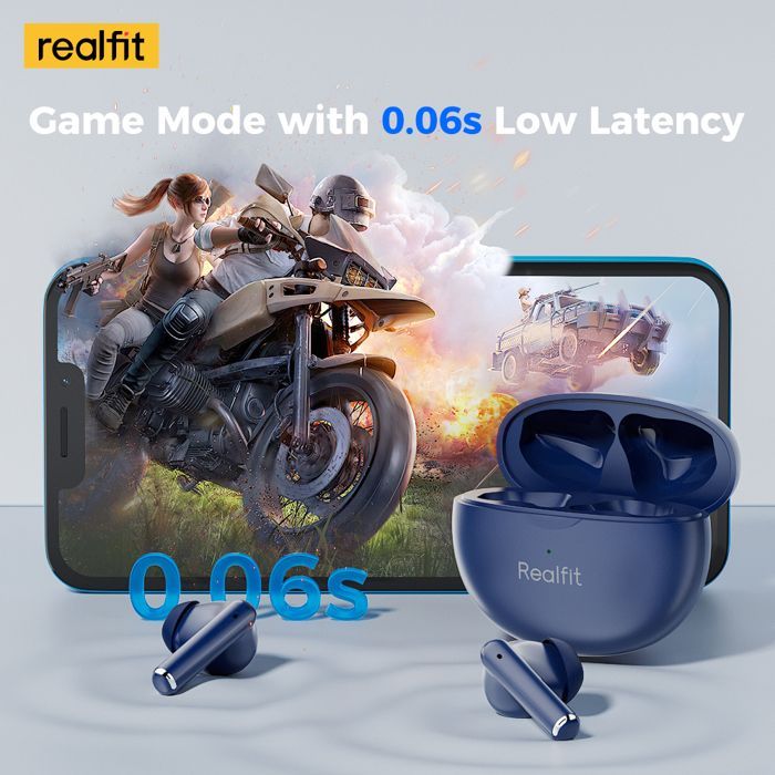 Image de Realfit F2 Pro ANC suppression Active du bruit Bluetooth couleur Bleu - Unbranded