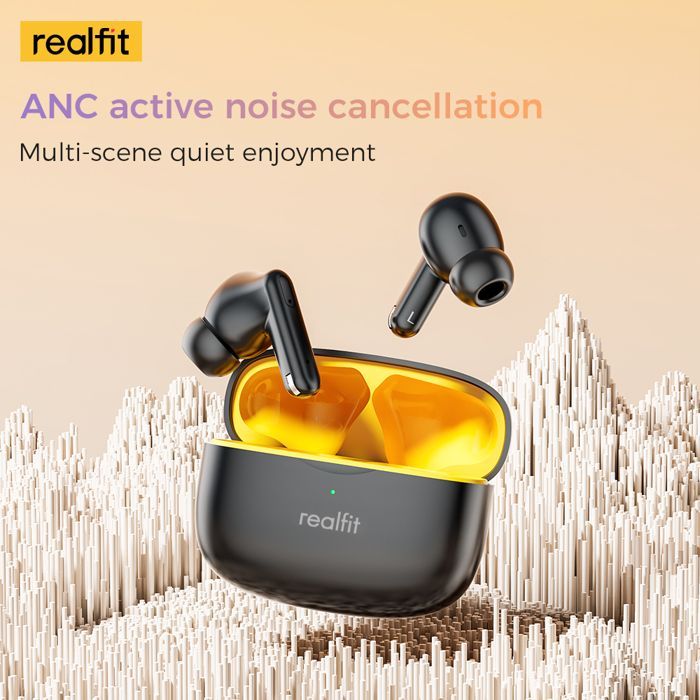 Image de Realfit F3 - Écouteurs Sans Fil ANC - 5h d’Autonomie &amp; Charge Rapide 1.5h - Noir - Unbranded