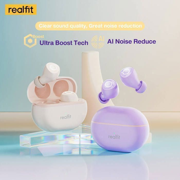 Image de Realfit F4 Mini ANC Bluetooth écouteurs 40dB suppression Active du bruit Couleur Noir - Unbranded