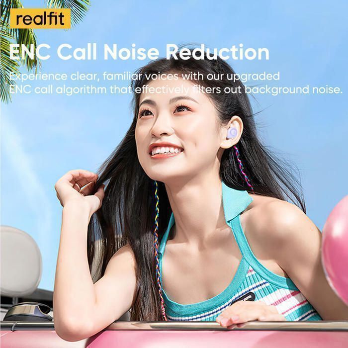 Image de Realfit F4 Mini ANC Bluetooth écouteurs 40dB suppression Active du bruit Couleur Noir - Unbranded