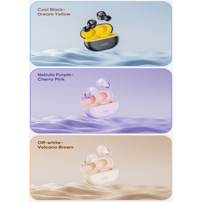 Image de Realfit F4 Mini ANC Bluetooth écouteurs 40dB suppression Active du bruit Couleur Noir - Unbranded