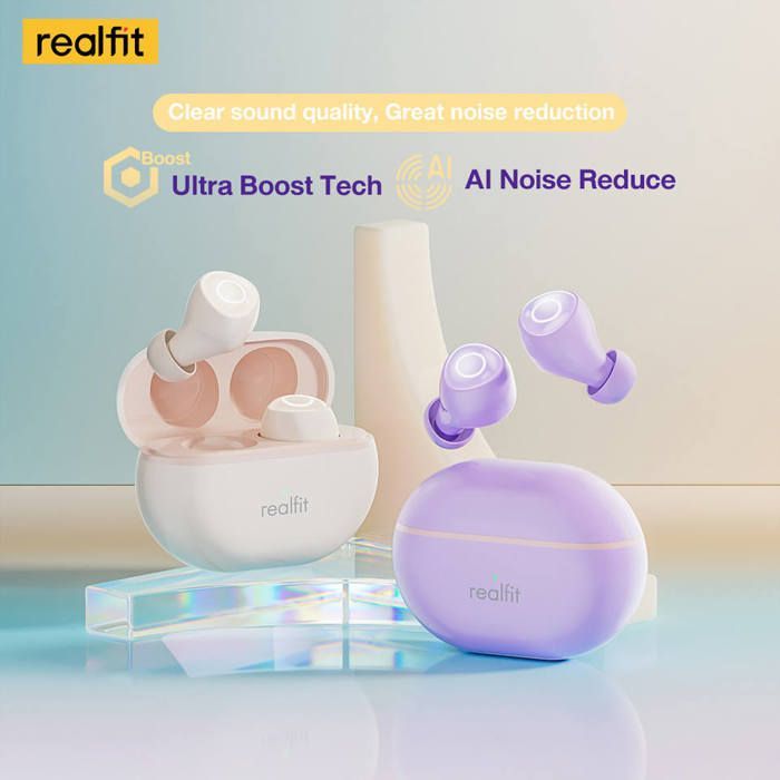 Image de Realfit F4 Mini ANC Bluetooth écouteurs 40dB suppression Active du bruit Couleur Beige - Unbranded