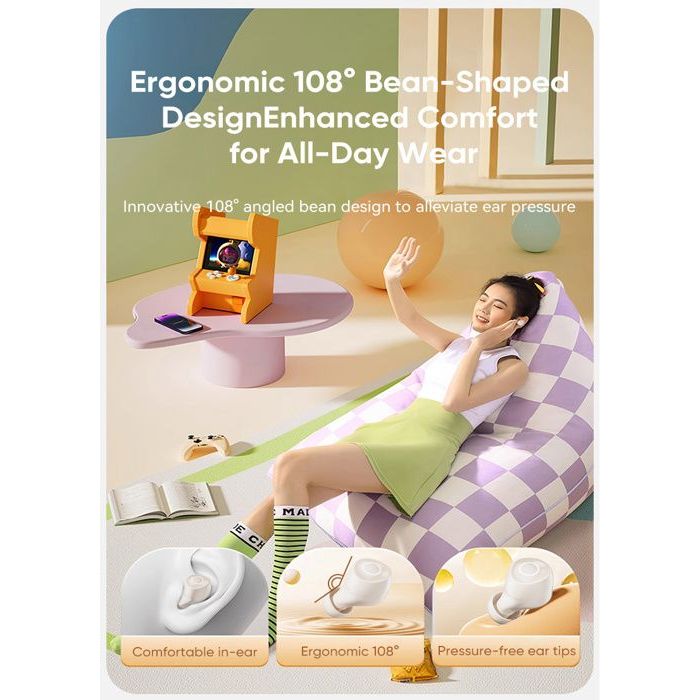 Image de Realfit F4 Mini ANC Bluetooth écouteurs 40dB suppression Active du bruit Couleur Beige - Unbranded