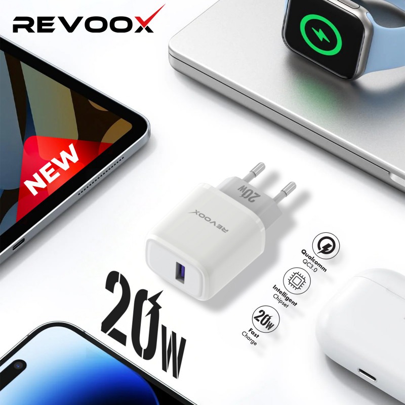 REVOOX Charger USB port 20W with Cable Type-C