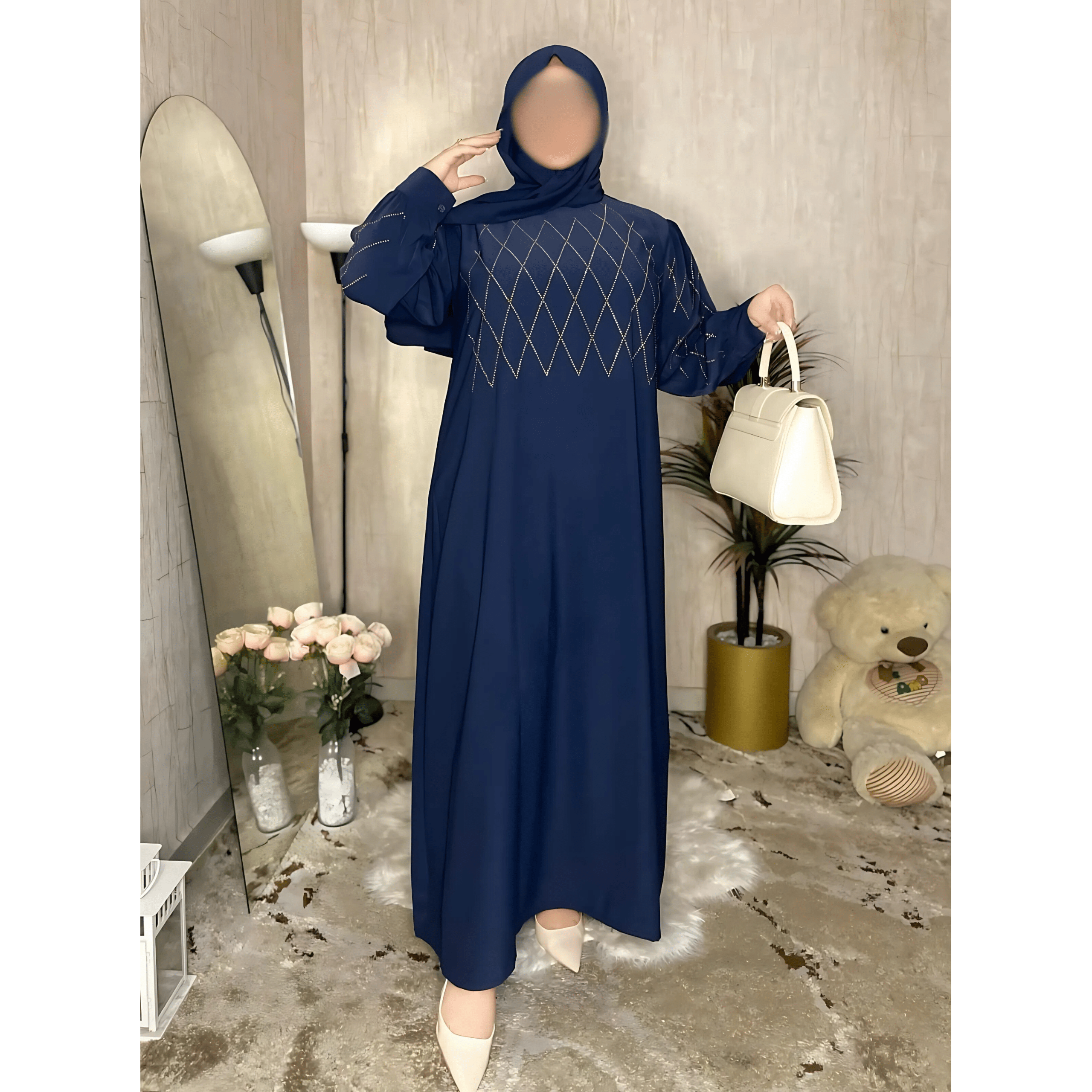 Robe Abaya Élégante avec Design Moderne