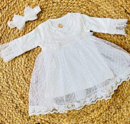 Image de Robe fillette en tulle féerique Broderie Anglaise Saumon - Unbranded