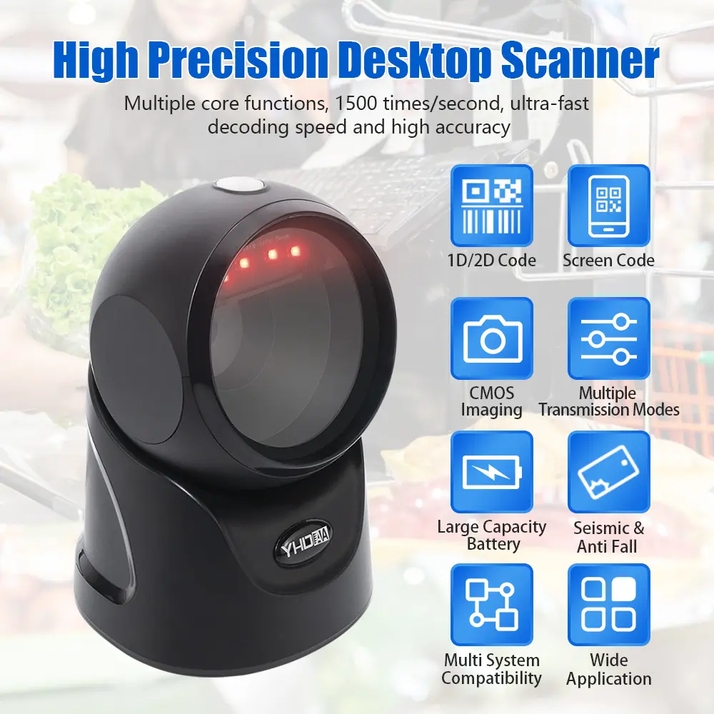 Scanner codes-barres1D/ 2D Filaire