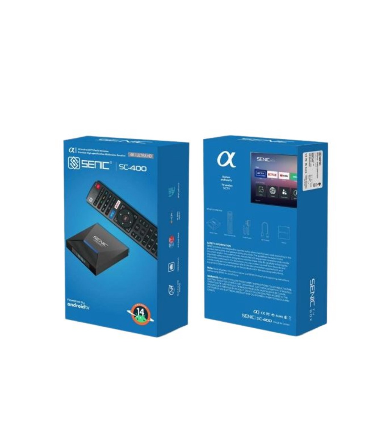 Senic Tv box SC-400 anrdoitv 14 officiel 2Gb 16Gb avec abonnement 12 Mois